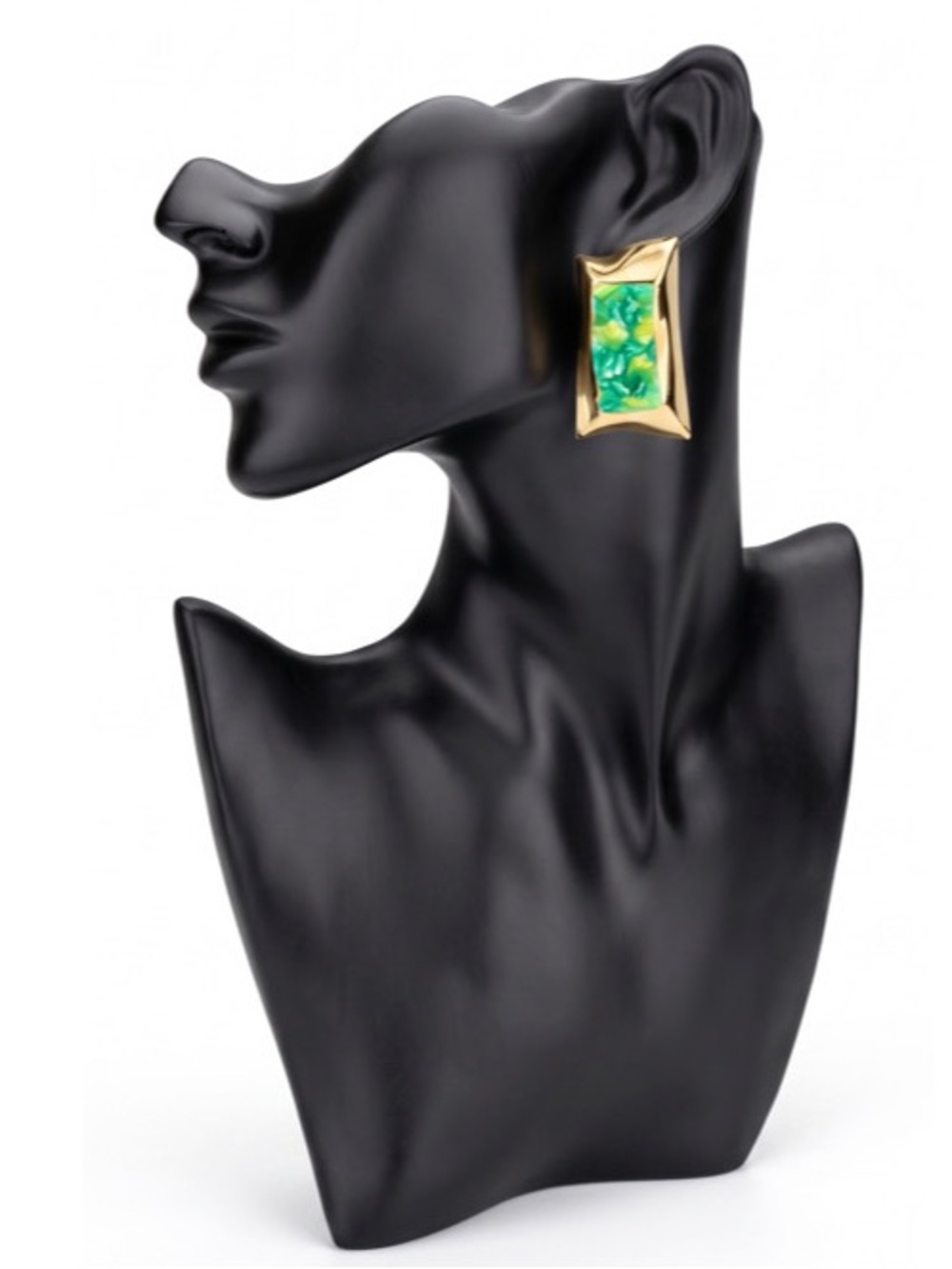 NWT Resin Geometric Rectangle Shaped Statement Earrings